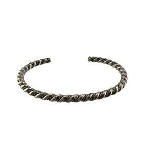 Vintage Navajo Sterling Silver Twisted Rope Cuff Bracelet